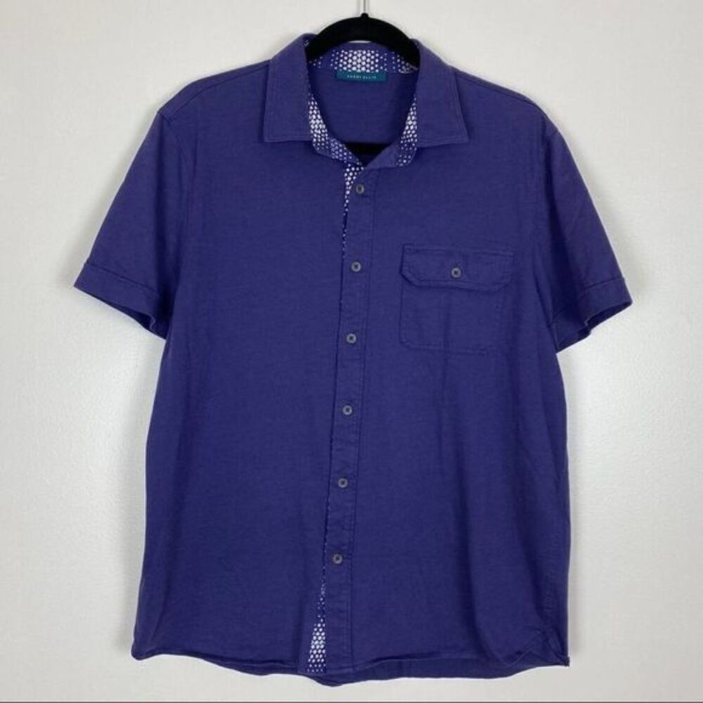 Perry Ellis Short Sleeve Polo Shirt Purple M